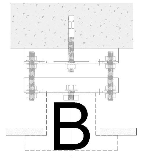 Mechanical concrete anchor track attachment