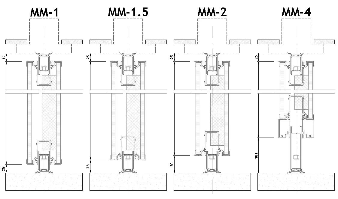 MM horizontal mechanical retractable seals