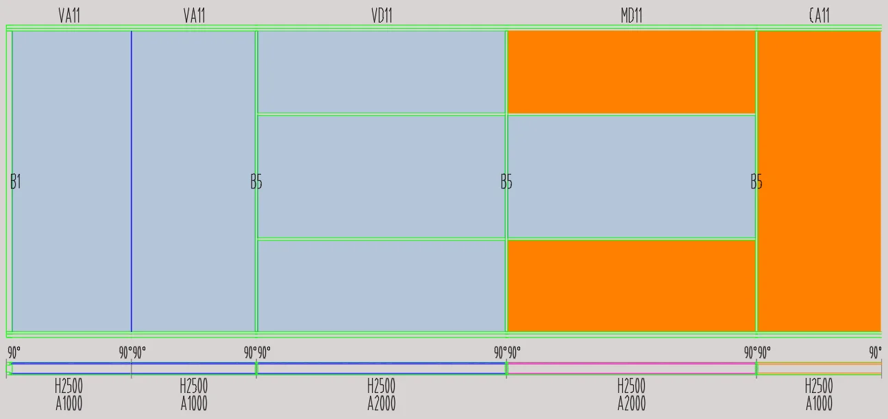 Alzados de mamparas divisorias para oficinas