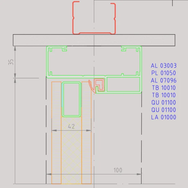 styleGLASS Sección Vertical Coronación