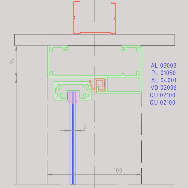 styleGLASS Sección Vertical Coronación