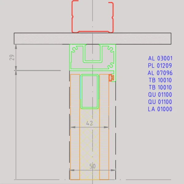 styleGLASS Sección Vertical Coronación