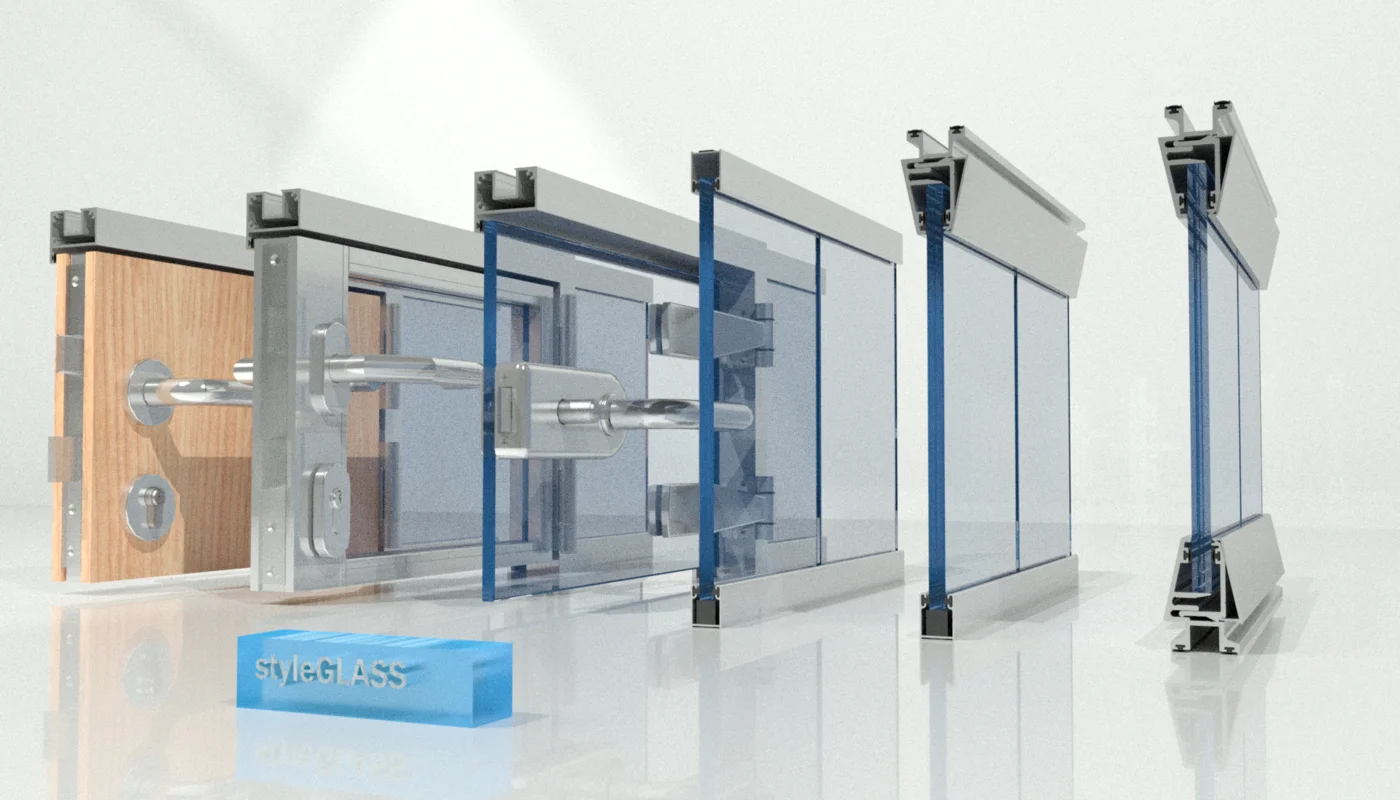 Mampara cristal oficinas StyleGlASS 3D